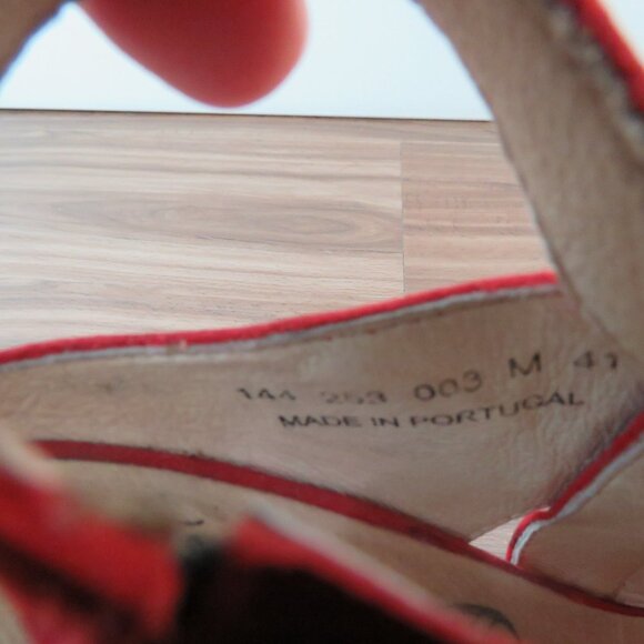 FLY LONDON Amid Suede Peep Toe Perforated Sandals in Red - Size US 10 - 10.5 - Picture 14 of 14